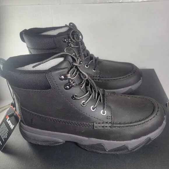 Bass Outdoor Women Black Leather Lace-Up Hiking Boots Size 8.5
