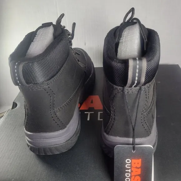 Bass Outdoor Women Black Leather Lace-Up Hiking Boots Size 8.5