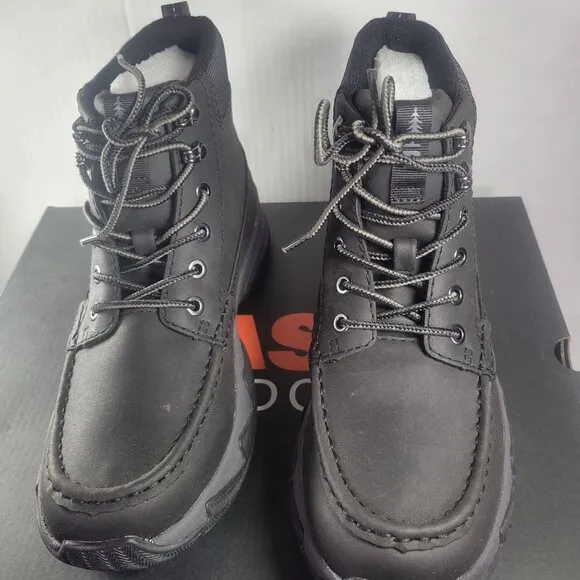 Bass Outdoor Women Black Leather Lace-Up Hiking Boots Size 8.5