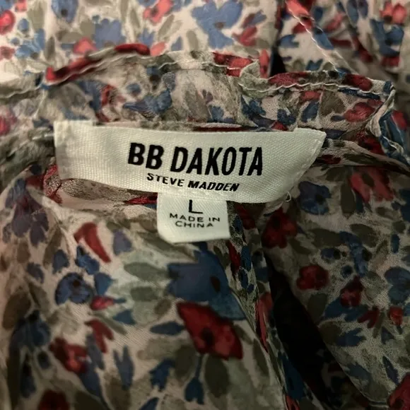 BB Dakota by Steve Madden Women's Chiffon prairie blue pink Floral Size large