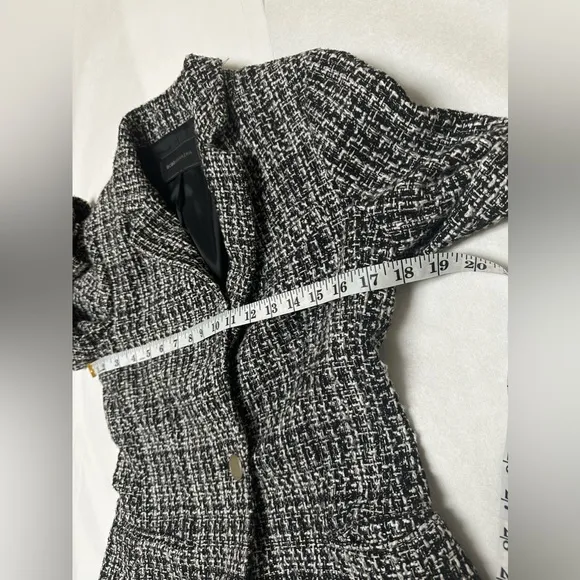 BCBGMAXAZRIA Women's Tweed Jacket Metallic Evening Black♠️