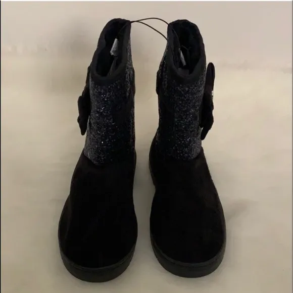 Bebe Kids Microsuede Glitter Faux Fur Winter Boots