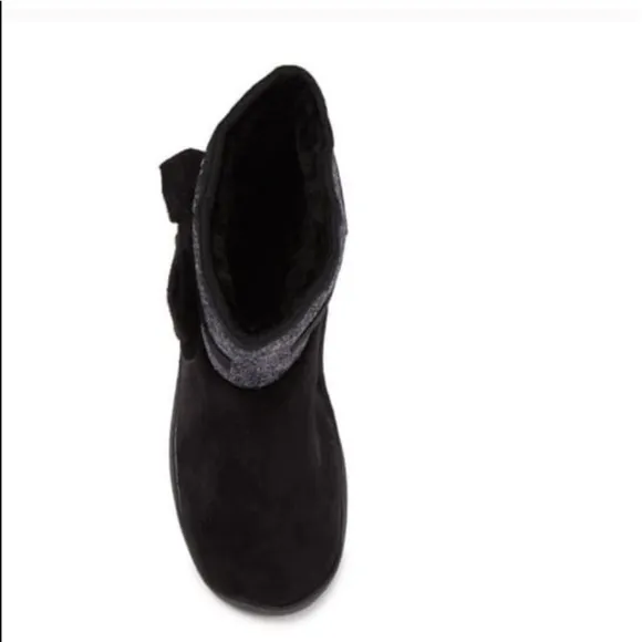 Bebe Kids Microsuede Glitter Faux Fur Winter Boots
