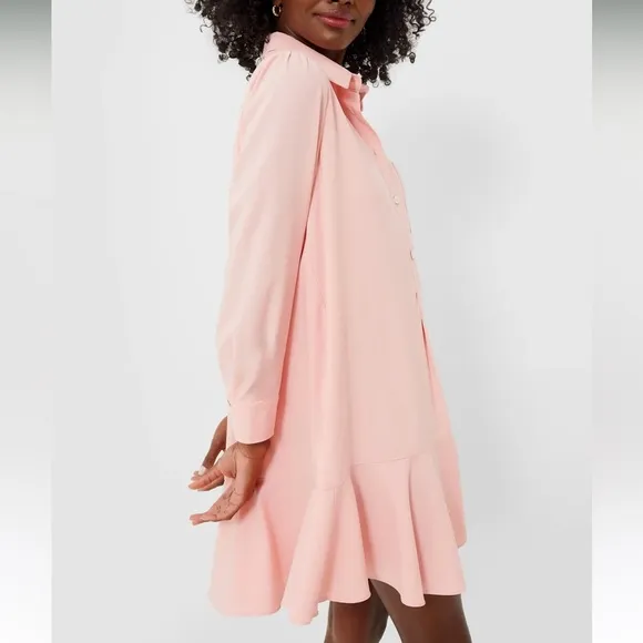 Bermuda Powder Pink Crepe Callahan Shirt Dress