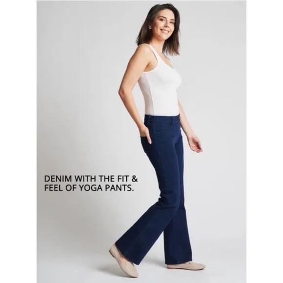 Betabrand Boot-Cut 4-Pocket Betabrand Yoga Denim Jean Indigo Wash Sz S