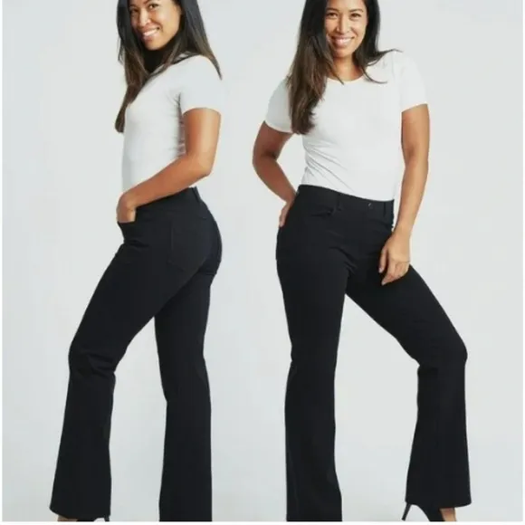 Betabrand Boot-Cut 4-Pocket Yoga Denim Jean in Washed Black