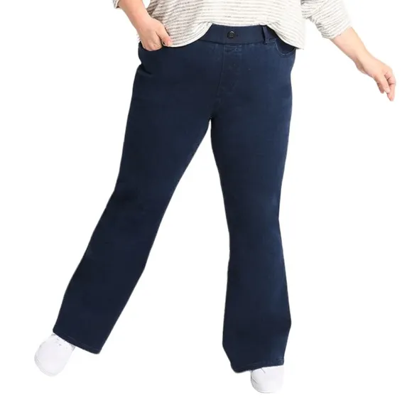 Betabrand | Bootcut Denim Yoga Pants Pull On Stretch Jeans Size 2XL PETITE