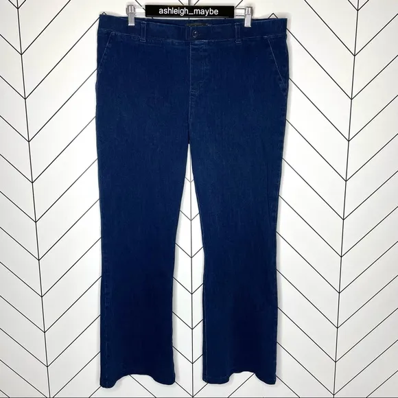 Betabrand | Bootcut Denim Yoga Pants Pull On Stretch Jeans Size 2XL PETITE