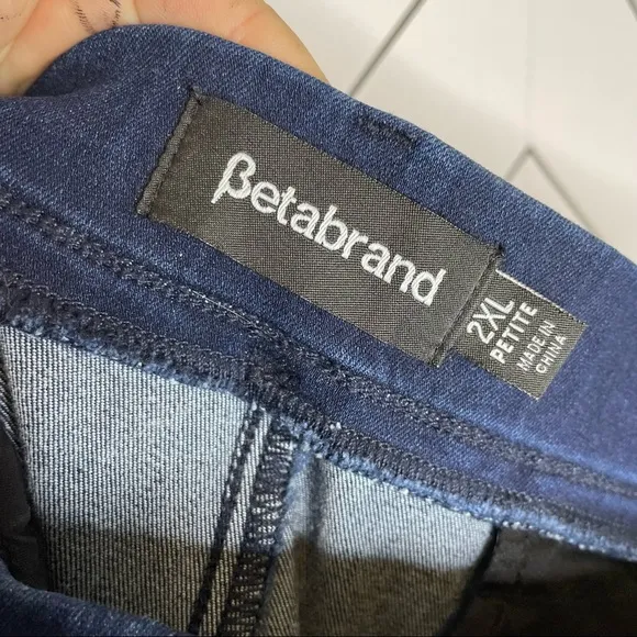 Betabrand | Bootcut Denim Yoga Pants Pull On Stretch Jeans Size 2XL PETITE