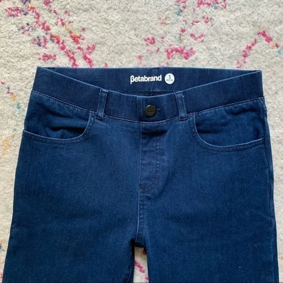 Betabrand Yoga Denim Boot-Cut with 4-Pockets in Dark Indigo sz S Petite