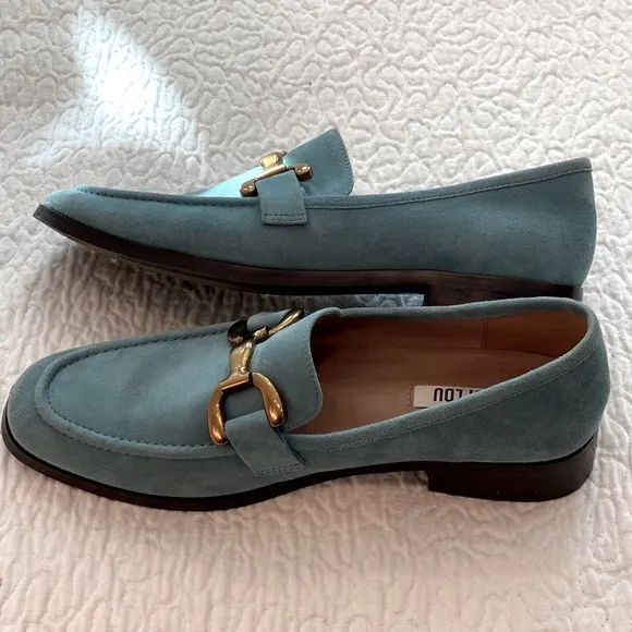 BiBi Lou Blue Suede Vela Loafers Great Condition