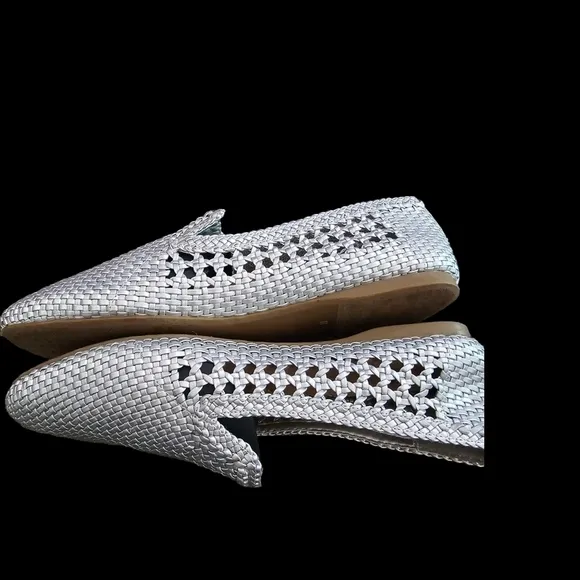 Birdies Silver Woven Starling Vegan Leather