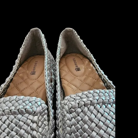 Birdies Silver Woven Starling Vegan Leather