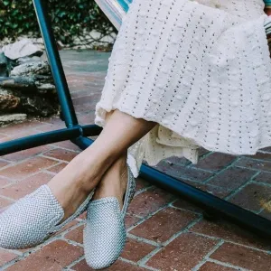 Birdies Silver Woven Starling Vegan Leather