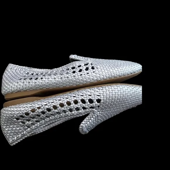 Birdies Silver Woven Starling Vegan Leather