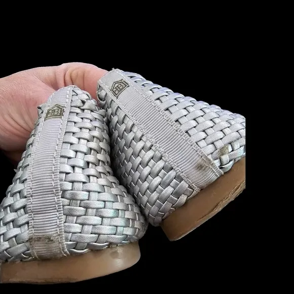 Birdies Silver Woven Starling Vegan Leather