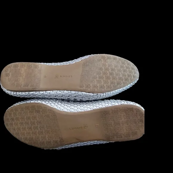 Birdies Silver Woven Starling Vegan Leather