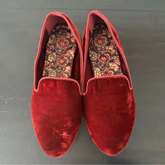 Birdies Starling Flat Women's Shoes 12 Velvet Slip On Loafers Merlot Burgundy