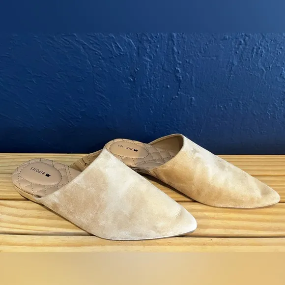 Birdies The Lark Suede Leather Pointed Toe Open Back Mules Size 6