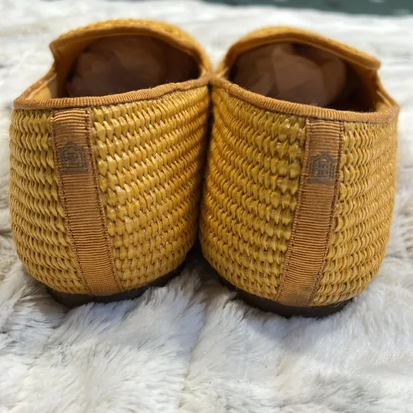 Birdies The Starling Maize Raffia Woven Loafers Sz-10