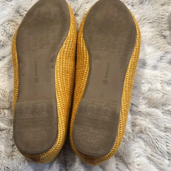 Birdies The Starling Maize Raffia Woven Loafers Sz-10