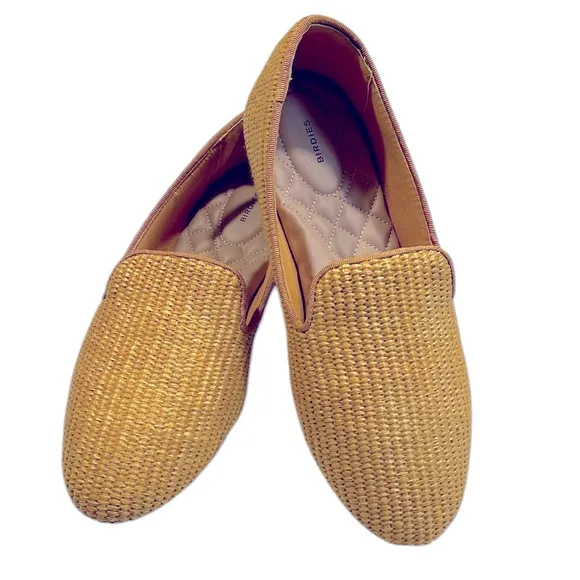 Birdies The Starling Maize Raffia Woven Loafers Sz-10