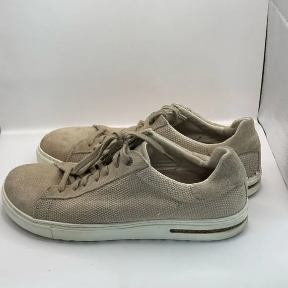 BIRKENSTOCK BEND LOW CANVAS-SUEDE SNEAKERS COLOR SANDCASTLE 43 (men’s 10-10.5)
