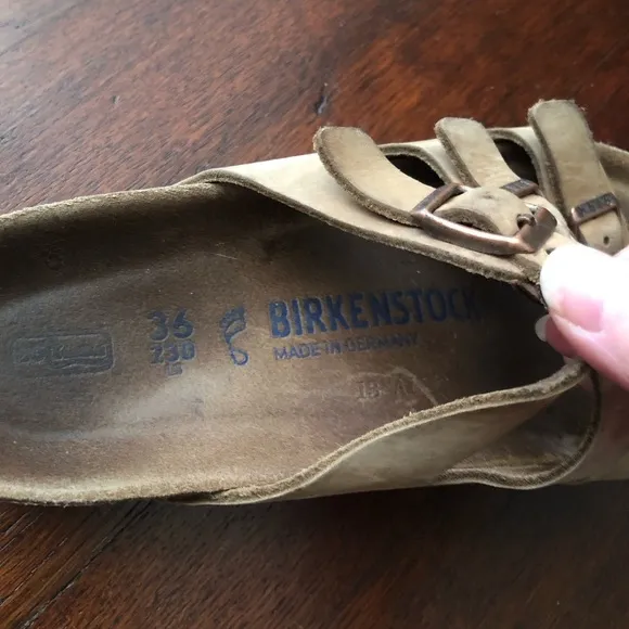 Birkenstock Florida Soft Footbed Tan Leather Sandal Slides
