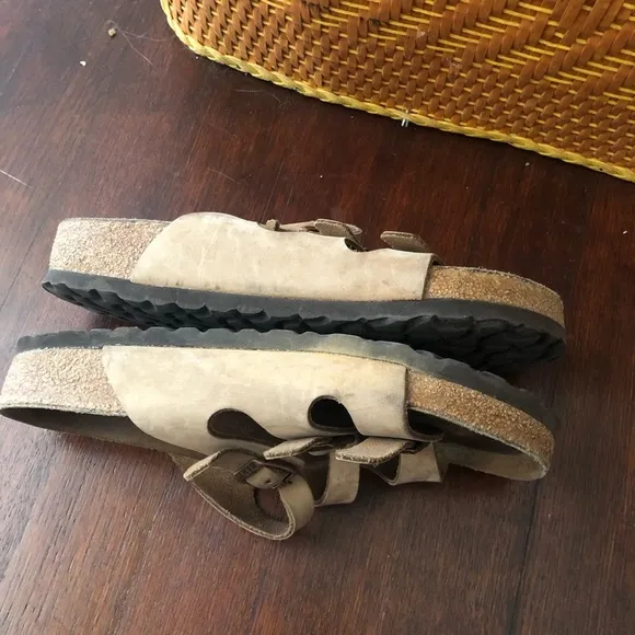 Birkenstock Florida Soft Footbed Tan Leather Sandal Slides
