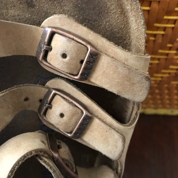 Birkenstock Florida Soft Footbed Tan Leather Sandal Slides