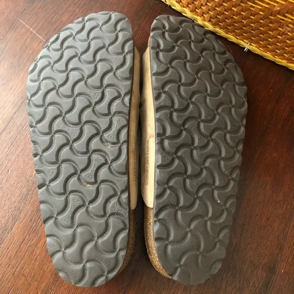 Birkenstock Florida Soft Footbed Tan Leather Sandal Slides