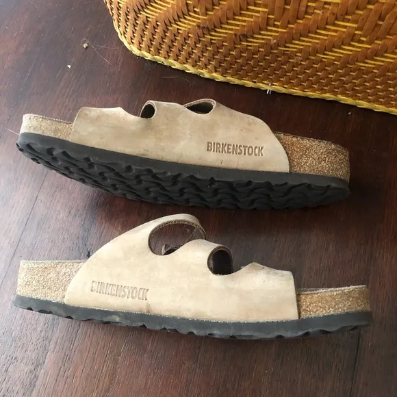 Birkenstock Florida Soft Footbed Tan Leather Sandal Slides