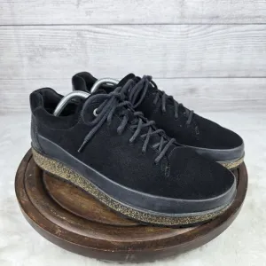 BIRKENSTOCK Honnef Low Loafers Men EU 42/ US 9 Black Suede Cork Sneakers Lace