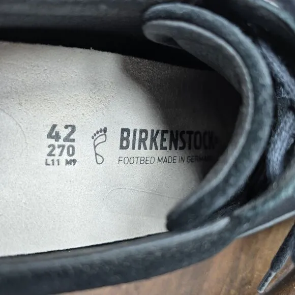 BIRKENSTOCK Honnef Low Loafers Men EU 42/ US 9 Black Suede Cork Sneakers Lace