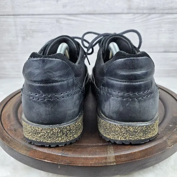 BIRKENSTOCK Honnef Low Loafers Men EU 42/ US 9 Black Suede Cork Sneakers Lace