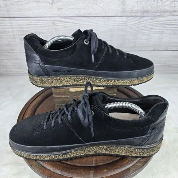 BIRKENSTOCK Honnef Low Loafers Men EU 42/ US 9 Black Suede Cork Sneakers Lace