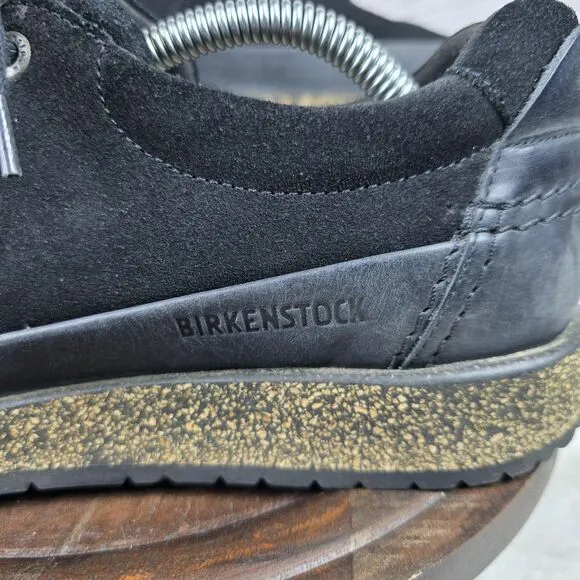 BIRKENSTOCK Honnef Low Loafers Men EU 42/ US 9 Black Suede Cork Sneakers Lace