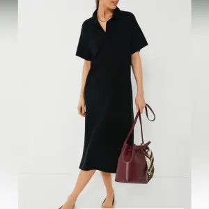 Black Channing Polo Midi Dress