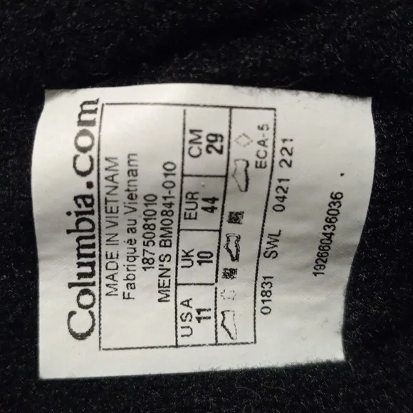 BLACK COLUMBIA 200grams OMNI-GRIP BOOTS