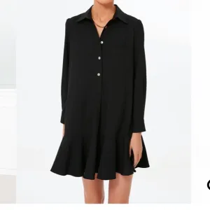 Black Crepe Callahan Shirt Dress