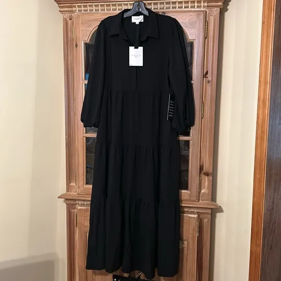 Black Crepe Mabel Maxi Dress NWT