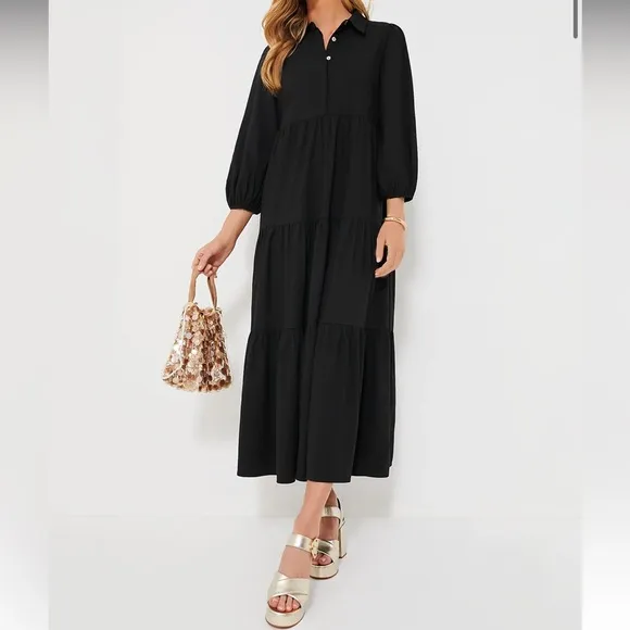 Black Crepe Mabel Maxi Dress NWT
