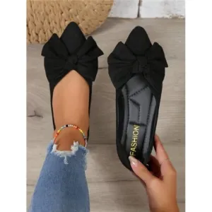 Black Flats Large Size Loafers