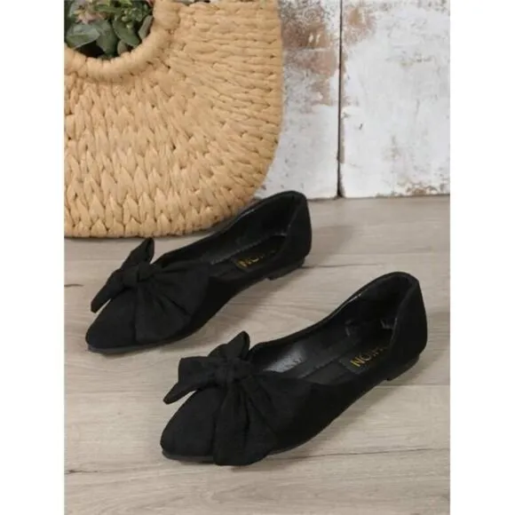Black Flats Large Size Loafers