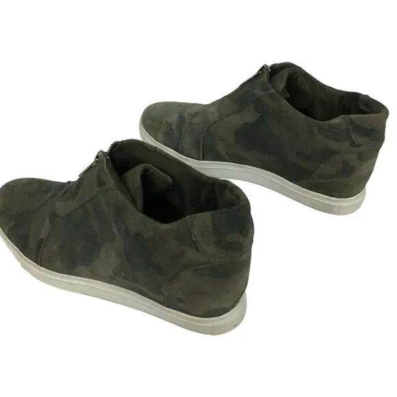 Blondo Glenda Waterproof Camo Hidden Wedge Sneaker Shoe Zip Close 7.5 7 1/2