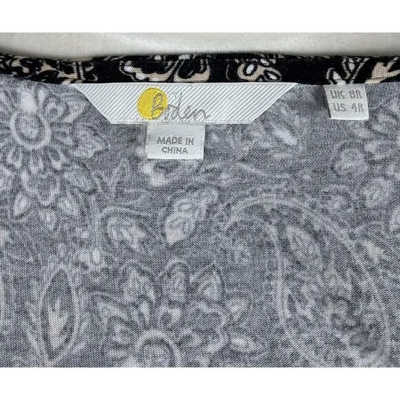 Boden Maxi Wrap Dress Paisley Print V-Neck Long Sleeve Stretch Size 4R