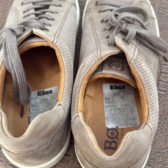 Born Ashram Taupe Leather Sneakers Men’s Size 11 Casual Low Top Lace Up