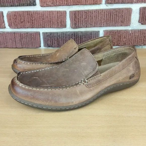 Born Brompton Men's Casual Genuine Leather Loafers in Natural Tan Cabaline Sz. 8
