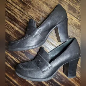 Born leather heeled loafers, 8.5