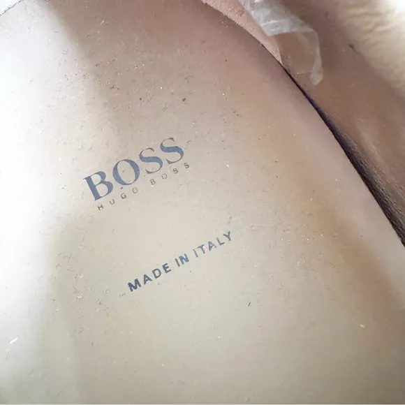 BOSS Hugo Boss Italian Portobello Leather Suede Sneakers White Size 10 WORN ONCE